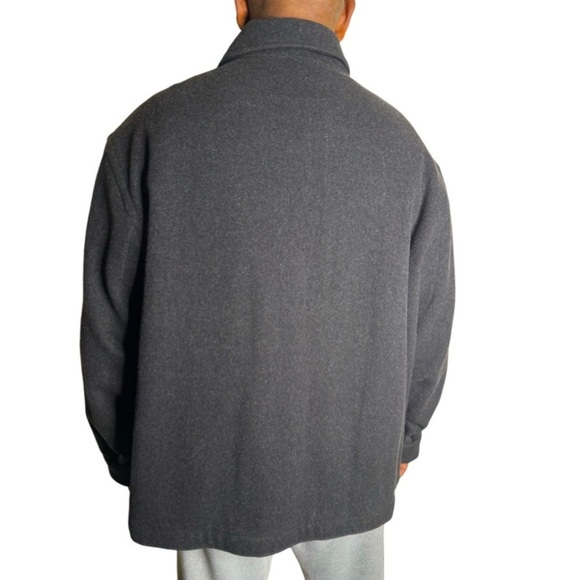 WOOL BLEND FRONT RANGE SHIRT JACKET QUILTED PADDED GRAY Shacket With Front Zip - Picture 3 of 11